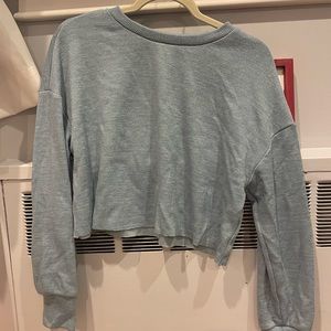 Shein blue cropped crew neck. Size small